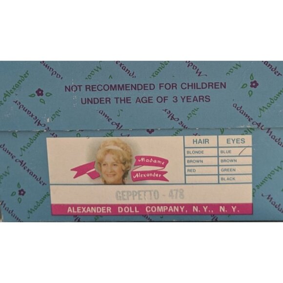 Madame Alexander Storyland Collection Geppetto #478 NIB 8" Disney Box Stand - Picture 6 of 16